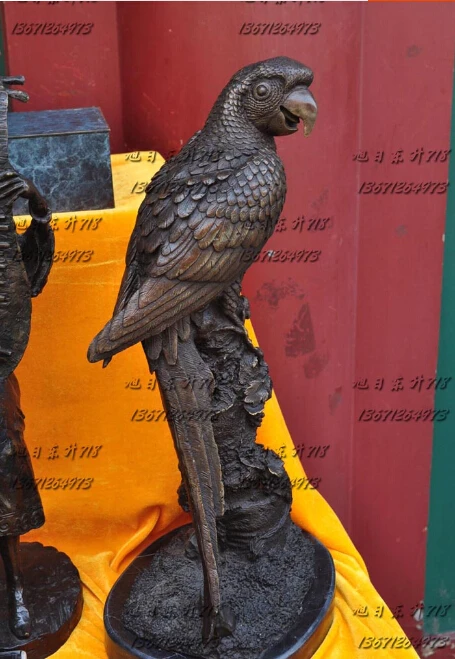 SCY Western European parrot animal bronze sculpture statue copper handicrafts | Дом и сад