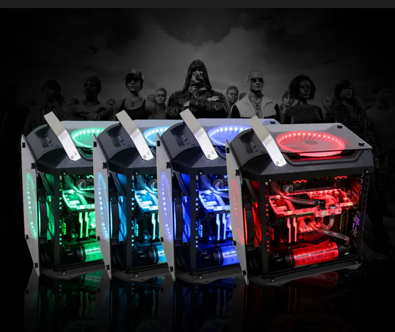 360*237*480 мм закаленное стекло ATX игровой системный блок RGB Air Cool водяное охлаждение корпус ПК Материнская рама полнобоковое прозрачное шасси