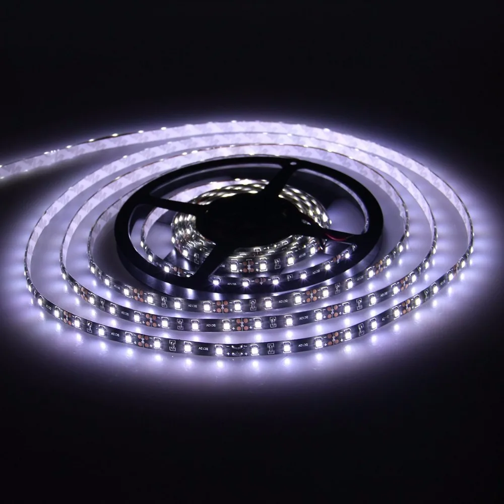 Светодиодная лента 3528 черный pcb водонепроницаемый DC 12V 300led 5m дневной свет 6500k
