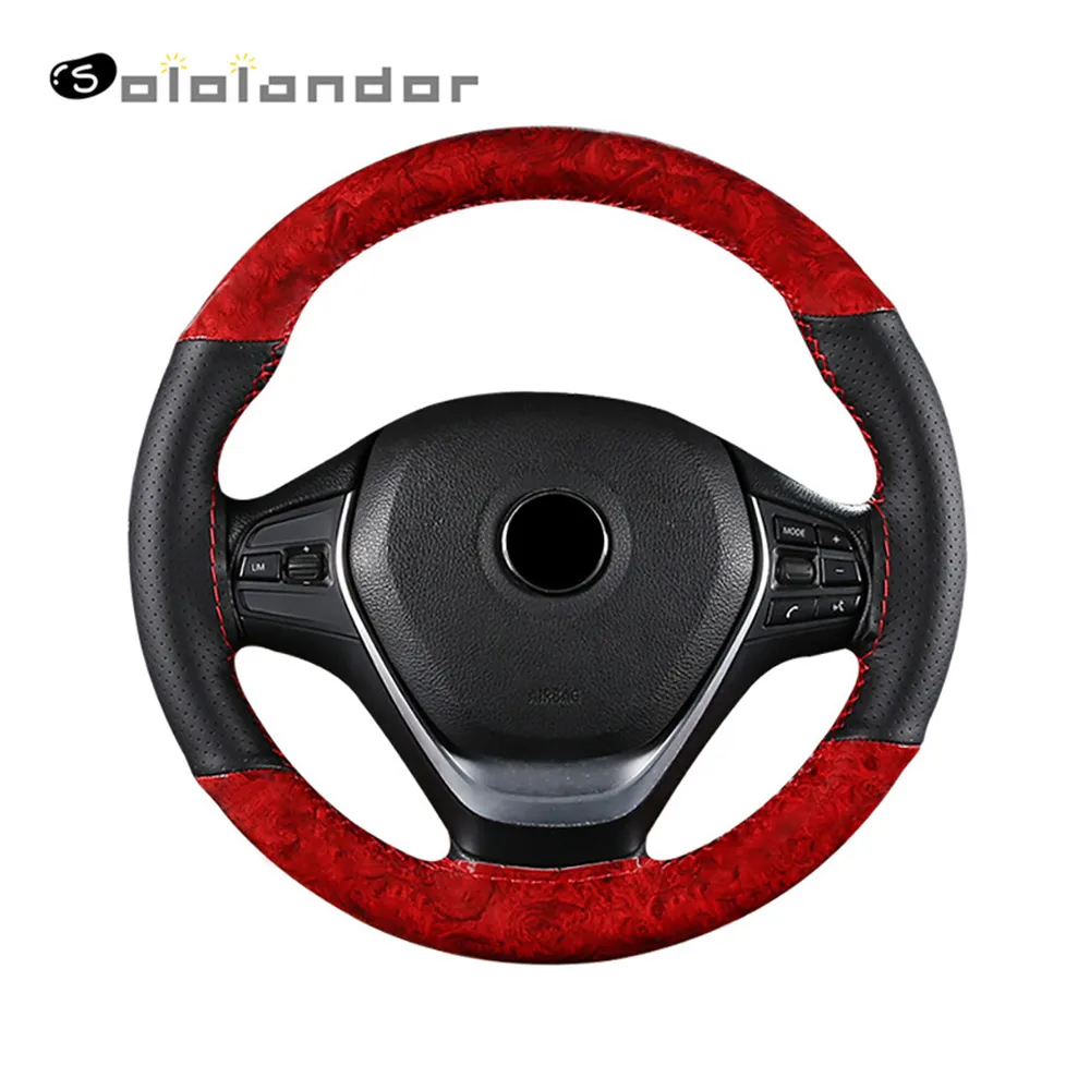 Fashion sports hand-sewn steering wheel covers luxury car handle slip wear-resistant crystal peach veneer | Автомобили и
