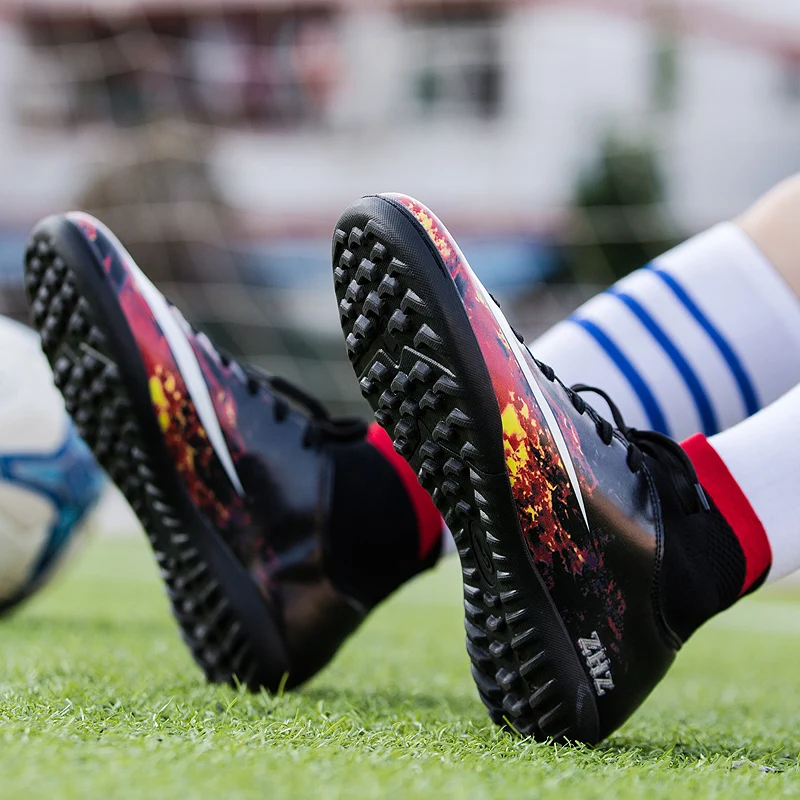 Высокие мужские футбольные бутсы с носками для мальчиков детские Botas De Futbol Con