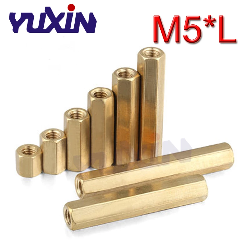 20 шт./лот M5 * L латунная прокладка внутренняя и L(8/10/12/15/18 60 мм) Резьбовая