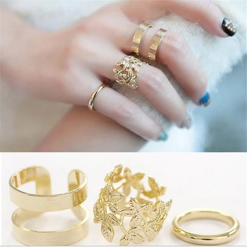 3 шт./компл. ретро Bague Homme Bijoux золотые полые розы цветы кольцо для женщин чистое