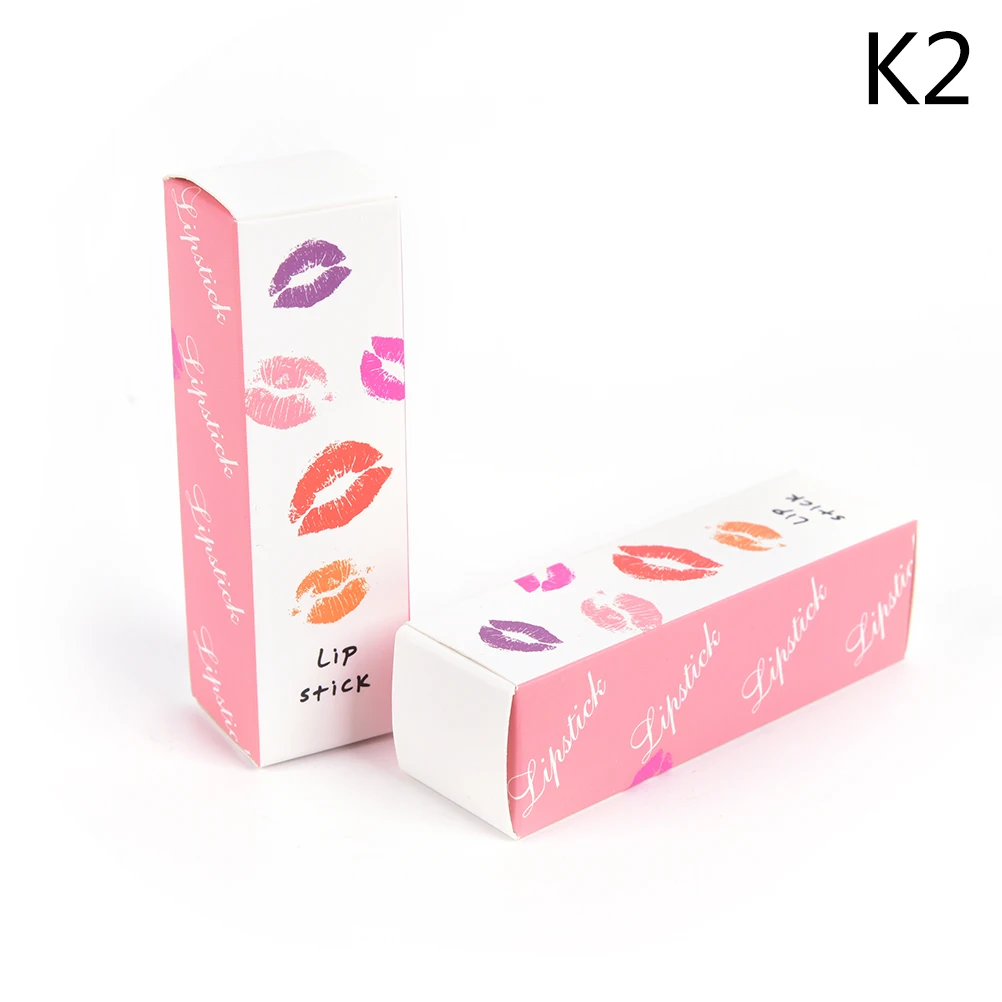 K2 10 шт./лот, 5 г, 5 мл, тюбик для бальзама для губ, картонная коробка, тюбик для губной помады, DIY упаковочная коробка, цветная крафт-бумага, подарок 25*25*88 мм - Цвет: K2