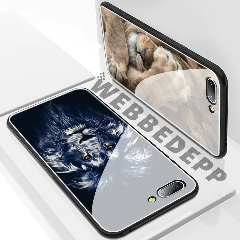 Чехол WEBBEDEPP Lion Alpha Male Cub из закаленного стекла для Huawei Mate 20 P20 P10 P Smart 2019 2018 &amp Honor 10 9 8X
