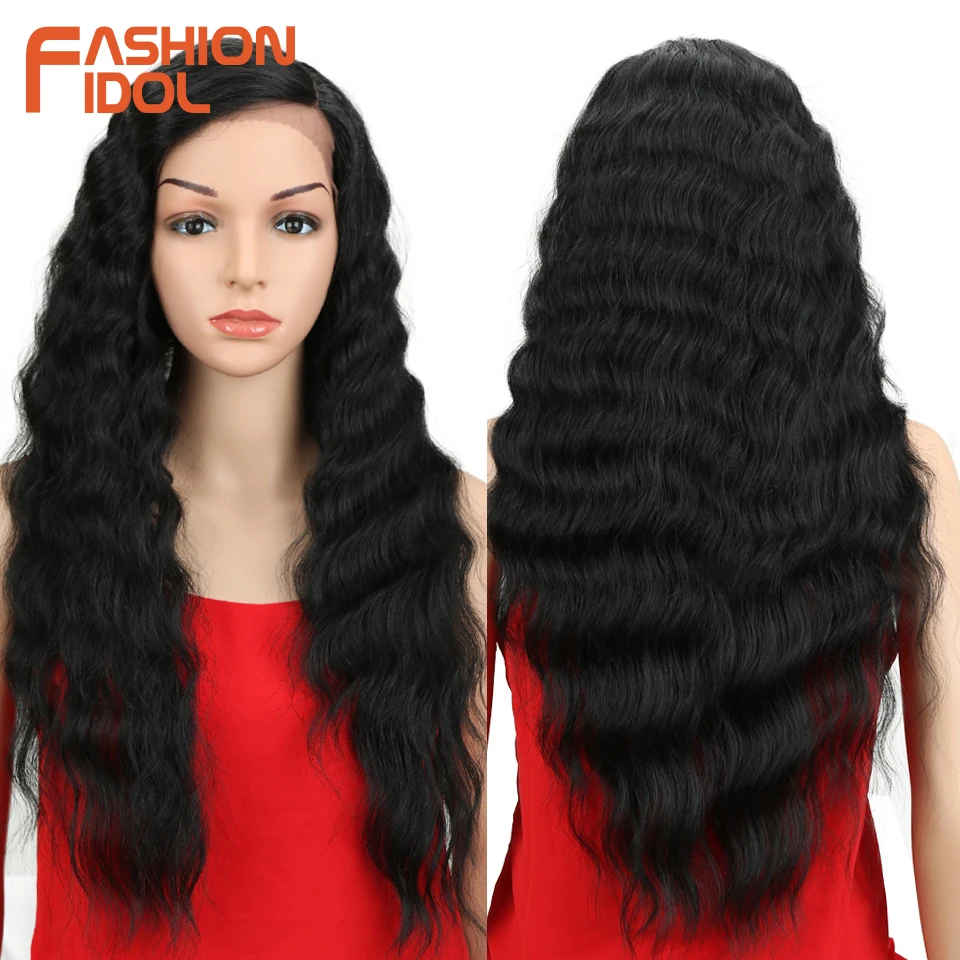 

Иконы стиля волнистые волосы парики шнурка тепла Resista парик из натуральных волос черный 28 дюймов свободная волна коричневый волнистые синт...