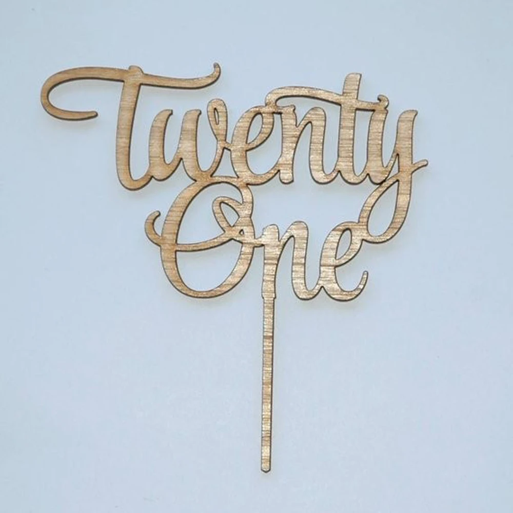 Двадцать один 21 день рождения торт Топпер акриловый 21st годовщина свадебный