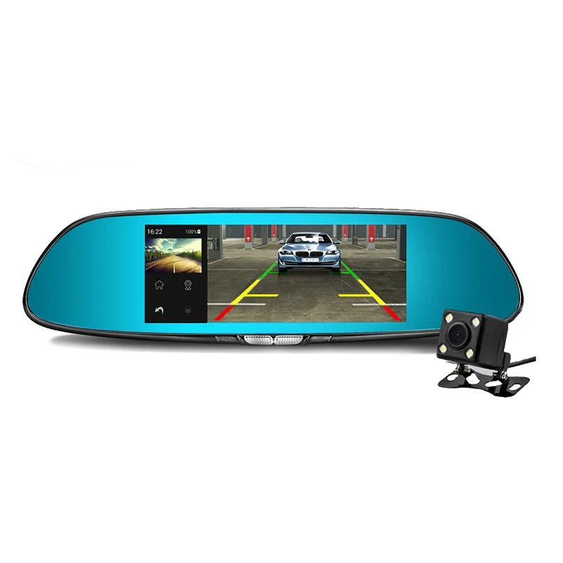 7 &quotсенсорный экран зеркало заднего вида Автомобильный видеорегистратор 1080P 12MP