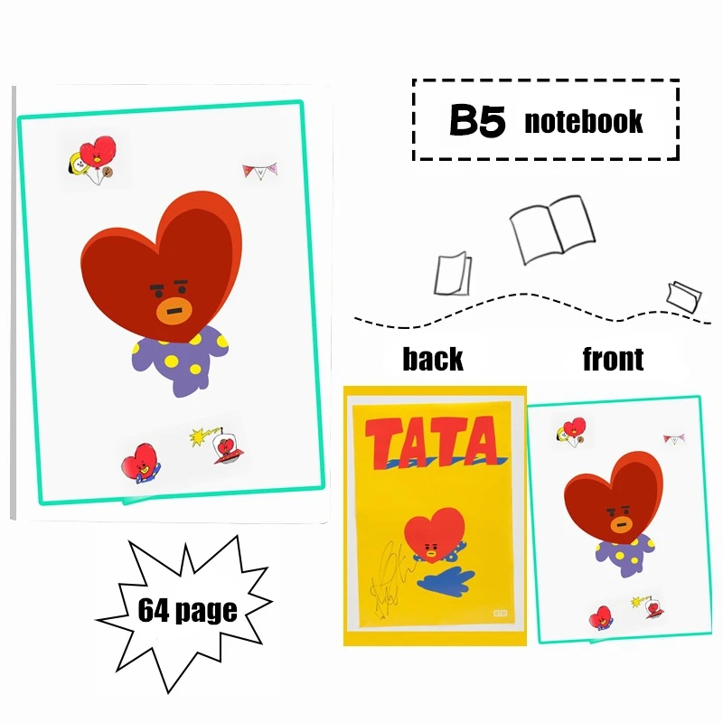 Новый Kpop BTS Bangtan Boys фанаты клуб же водонепроницаемый B5 ноутбук удобно jotter pocketbook 64