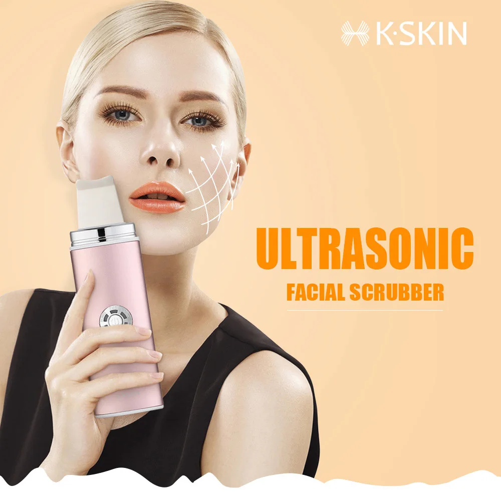K-SKIN KD8026 Электрический ультразвуковой скруббер для лица очищающий массаж