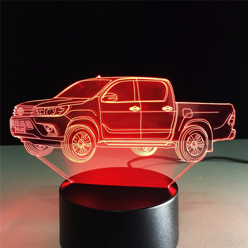 

3D Truck 3D Hologram Lamp Multi-color Change Night Light Acrylic Lampada LED Illusion Lamp Bedside Lamp Cool Toy Drop Shipping