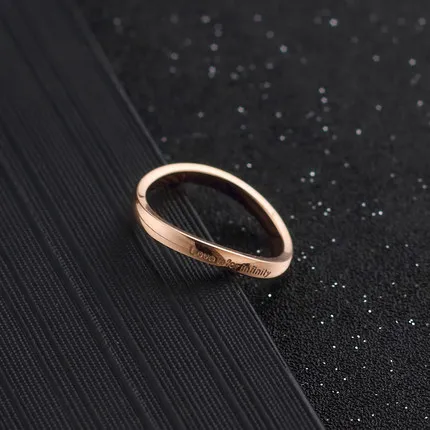 Фото Модные женские Изогнутые кольца из титановой стали цвета розового золота