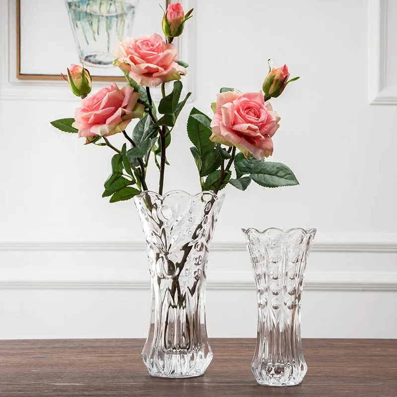 

Transparent glass vase small hotel dining table hydroponic flowers decoration flower vase of roses inserted