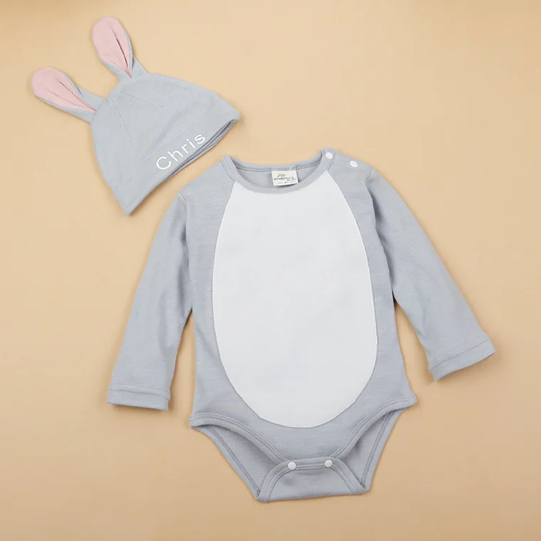 CLDSN Grey Новинка, детские комбинезоны с героями мультфильмов, 6 цветов, Одежда для новорожденных комбинезоны+ шапочка, комплект из 2 предметов, комбинезон для малышей - Цвет: CLDSN Grey