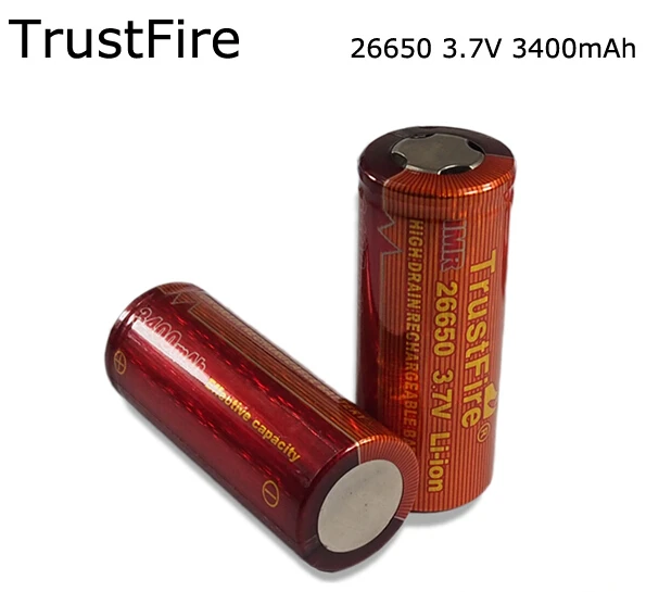 

4pcs/lot TrustFire IMR 26650 3400mAh 3.7V Rechargeable High Drain Battery Lithium Batteries Cell for E-cigs Flashlights Torches