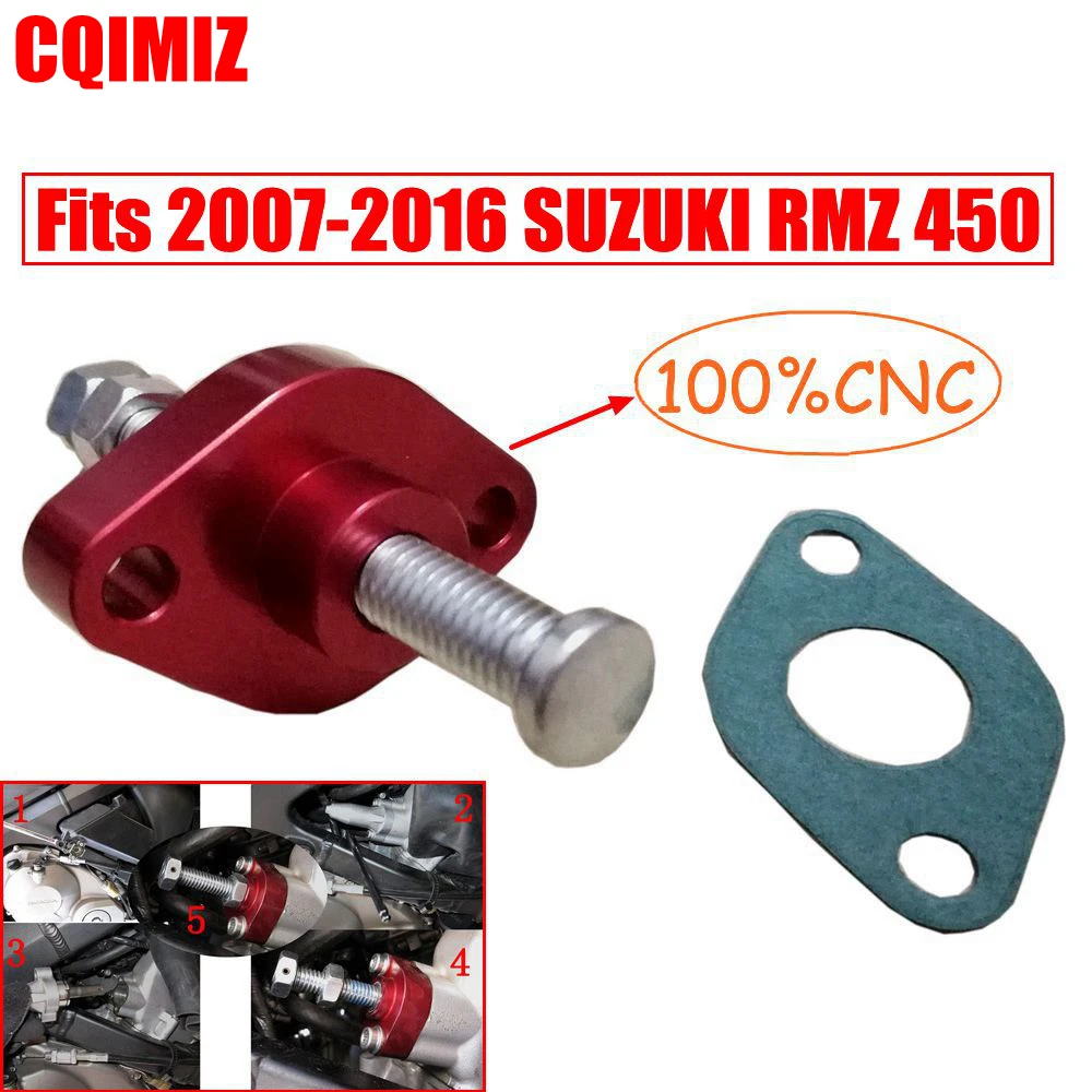 Красная заготовка ручной натяжитель цепи для SUZUKI RMZ 450 2007 2008 2009 2010 2011 2012 2013 2014 2015