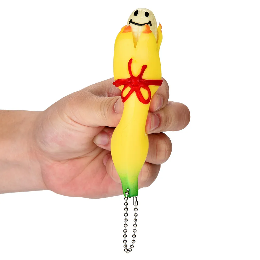 Novelty Squishy Funny Silicone Banana Squeeze Toy Stress Reliever Keychain Relief Kids 0305 | Игрушки и хобби