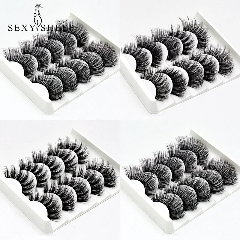 SEXYSHEEP 5 пар 3D Искусственные норковые ресницы длинные ресницы Wispy макияж инструменты для наращивания красоты Wimpers 13 видов стилей