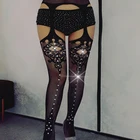 Женские пикантные обтягивающие чулки, блестящие сетчатые Колготки, Чулки с блестками, Чулочные изделия со стразами, женское нижнее белье, SW176