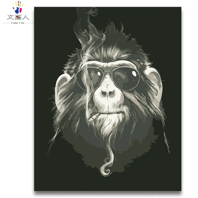 Раскраска по номерам классные картины с животными курительницей для