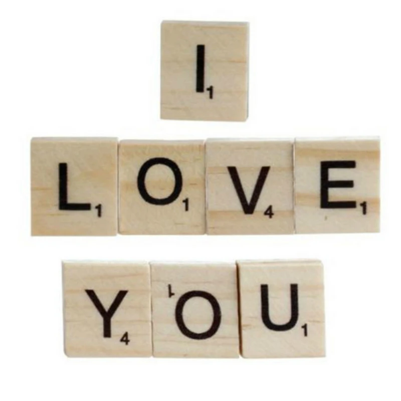 100 шт./компл. английских слов деревянные буквы алфавита Плитки черный Scrabble и цифры