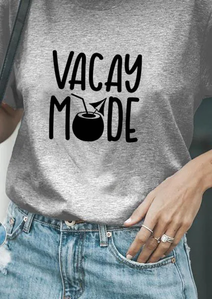 Vacay mode Летняя Пляжная футболка для отдыха новинка Tumblr хипстерская забавная топы с