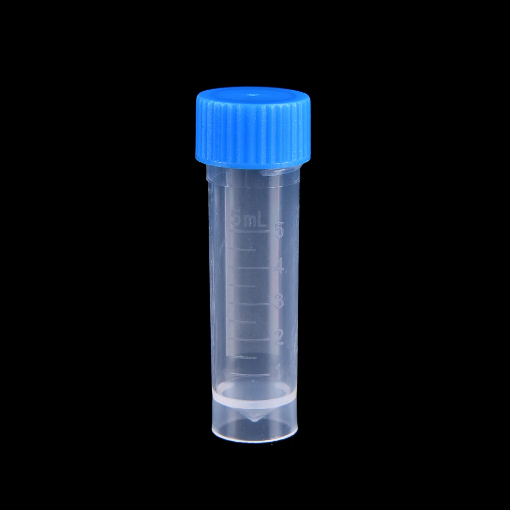 

New 10PCS x 5ml Chemistry Plastic Test Tubes Vials Seal Caps Pack Container for Office School Chemistry Supplies