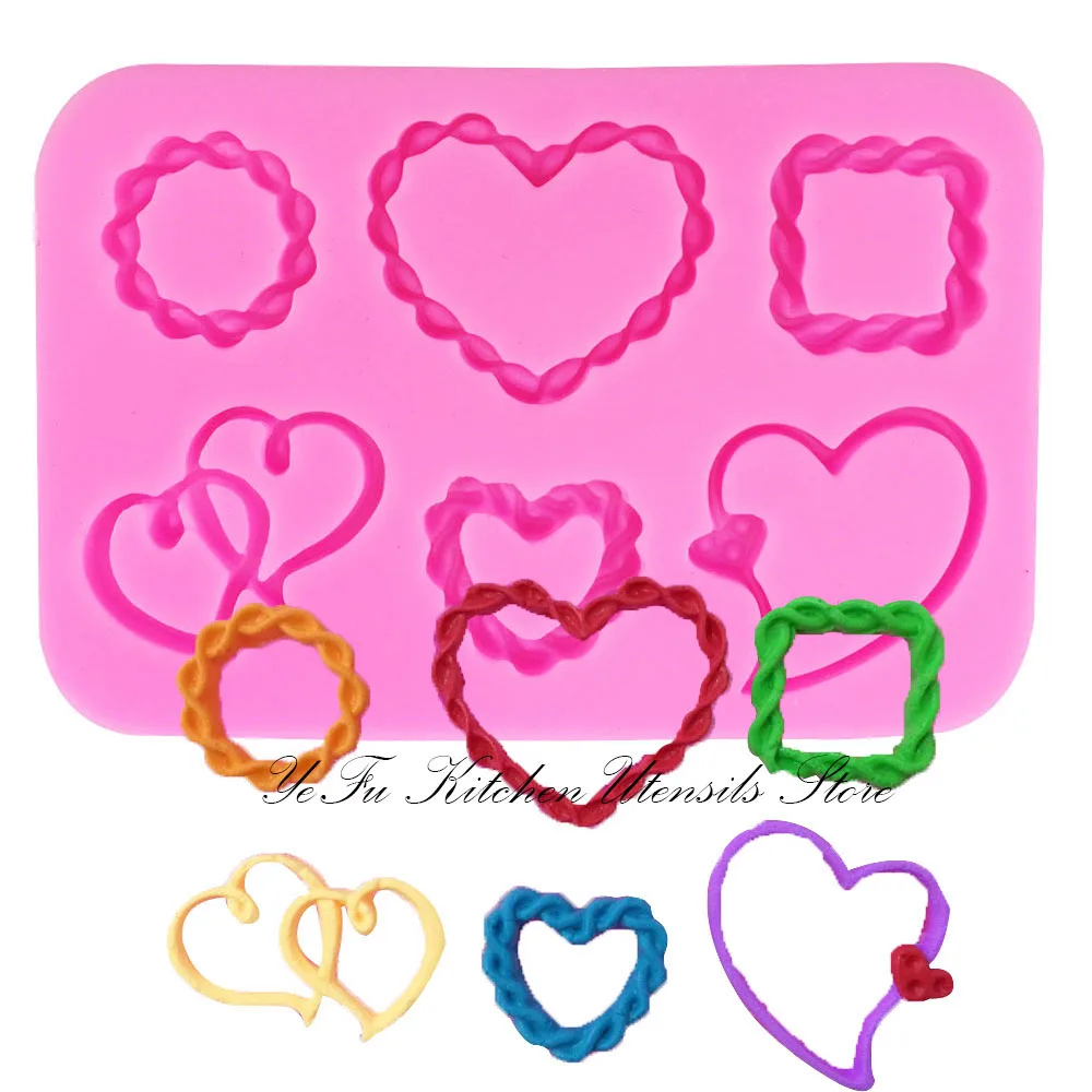 Силиконовая форма в форме сердца для мастики|baking tools|heart shape silicone moldsilicone mold |