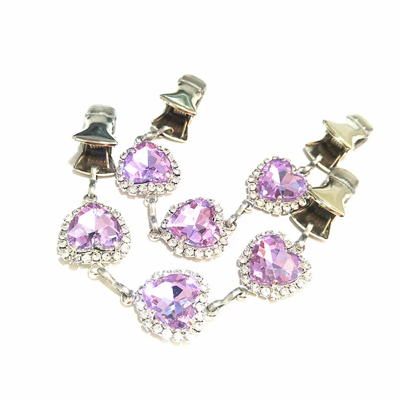 Женская Брошь-зажим с кристаллами в форме сердца лаванды | Украшения и аксессуары