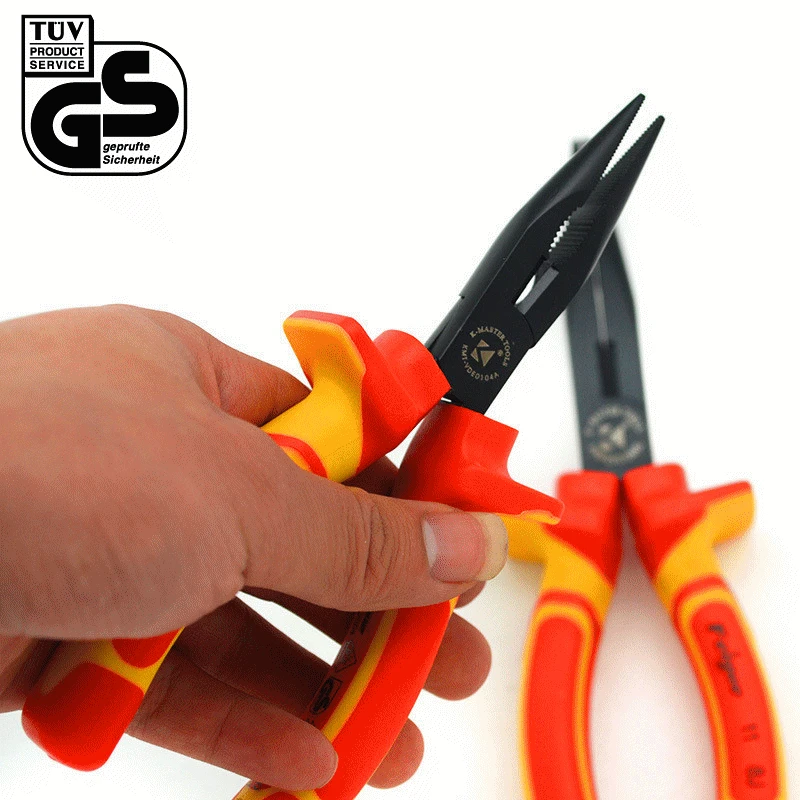 

Top Quality VDE Long Nose Pliers with 1000V Insulated Handles 6 inch/8 inch