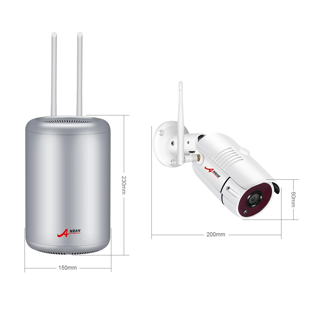 Беспроводная система наружного видеонаблюдения ANRAN Full HD 1080P 4 всепогодных IP