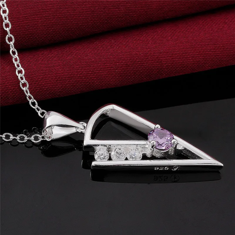New Beautiful Necklaces Women Triangle Design &amp Pendants Silver Plated Fashion Jewelry Gift | Украшения и аксессуары
