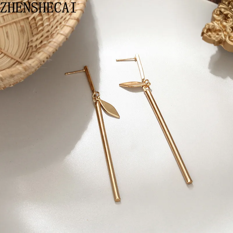Новый Модный золотой серебряный цвет Длинные серьги подвеска 2019 простой