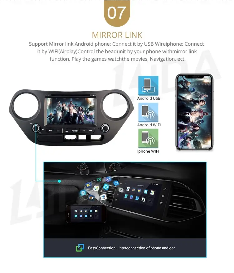 LJDA Android 10 автомобильный dvd-плеер для hyundai I10 I-10 2013+ Автомагнитола головное устройство gps Навигация стерео Мультимедиа wifi автоаудио sd