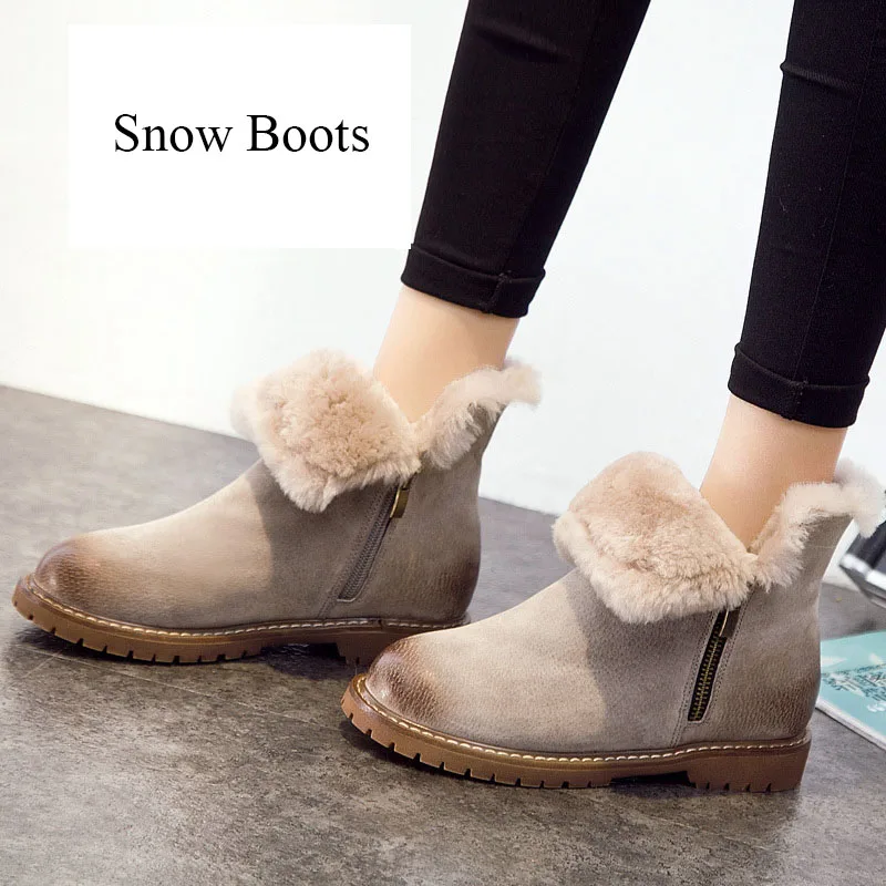 Женские ботинки из натуральной кожи Stephoes зимние теплые короткие свиной замши