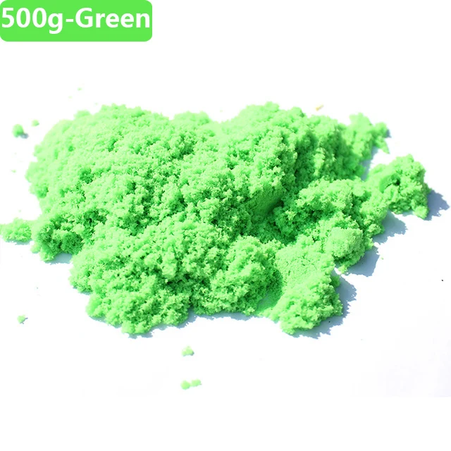 500g-Green Sand Слизи глина цветной динамический песок мягкий бег Забавный космический пляж движение волшебный игровой песок игрушки для детей 500 г - Цвет: 500g-Green Sand