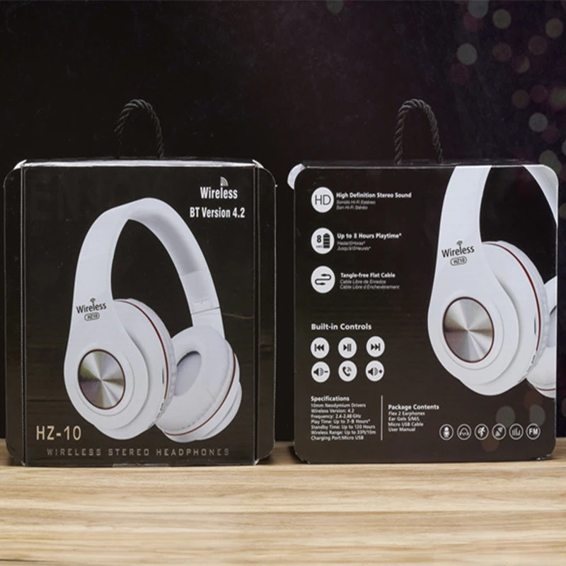 Наушники Bluetooth гарнитура Беспроводная FM радио TF карта HIFI наушники вызов бас с микрофоном складной длительный срок службы батареи