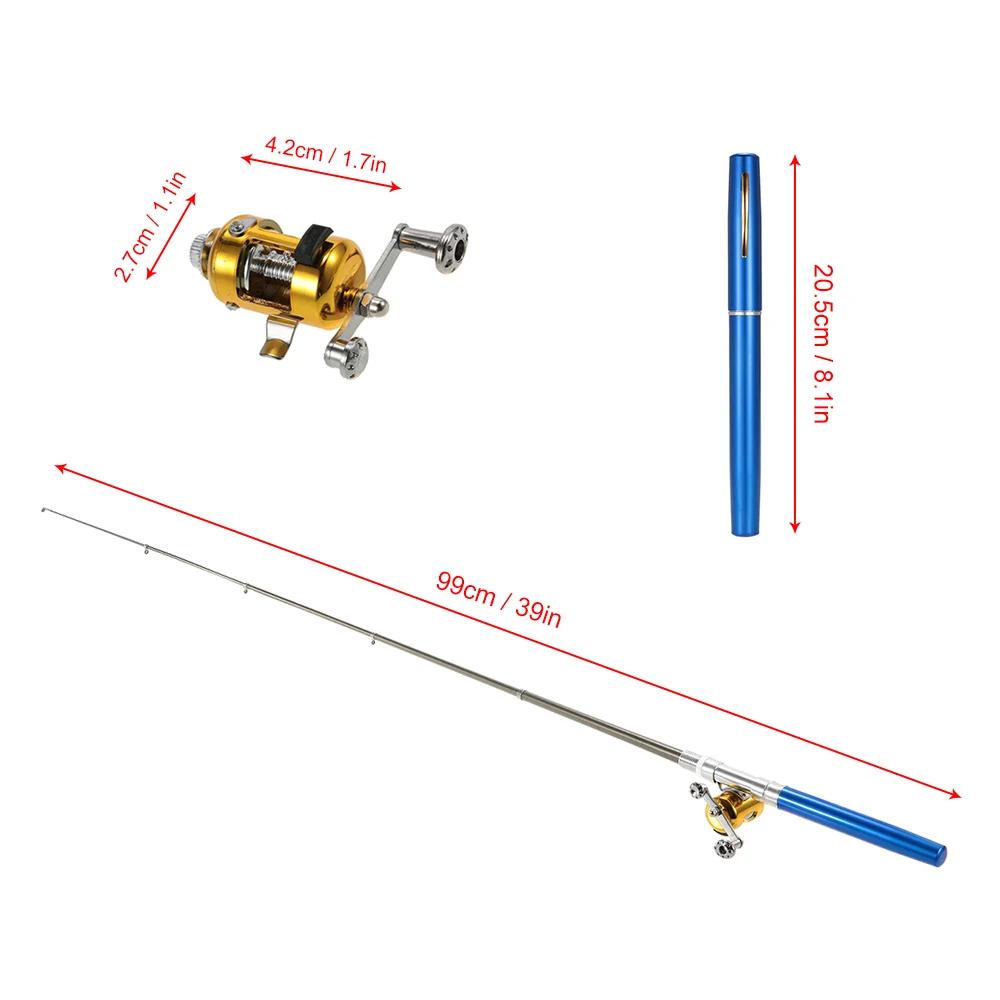Портативная карманная Удочка + катушка рыболовные аксессуары из алюминиевого
