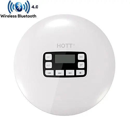 Белый Портативный Bluetooth CD-плеер с ЖК-дисплеем/разъем для наушников защита от ударов ультра тонкий персональный CD музыкальный плеер - Цвет: Белый