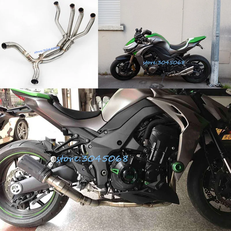 Слипоны для Kawasaki Z1000 Z1000SX 2010- 17 мотоцикл Выхлопная полная система Escape модифицированный глушитель Передняя средняя Соединительная труба