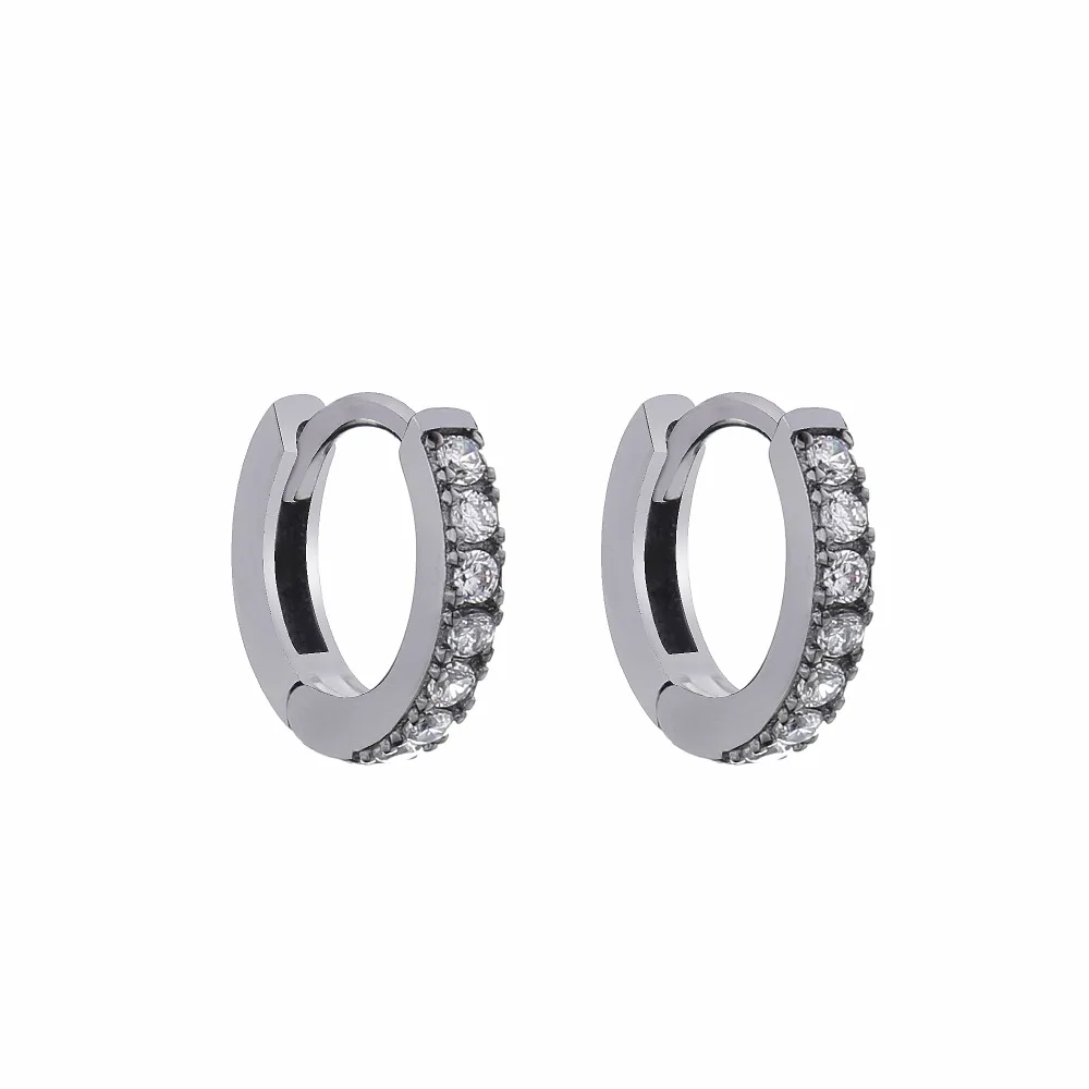 Moonmory дизайн 925 пробы серебряные Huggie серьги-кольца с голубыми камнями CZ серьги для европейских женщин популярные ювелирные изделия