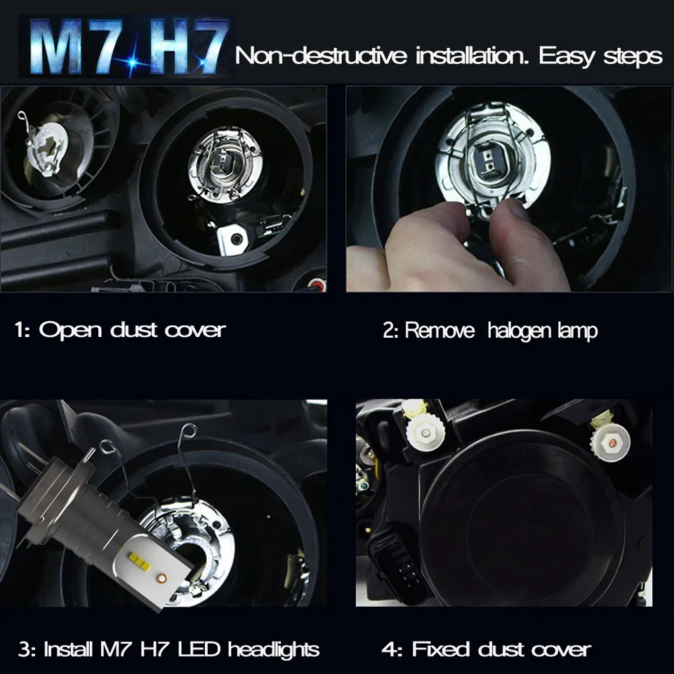 H7 противотуманные DRL лампы чистый белый 6000K 110W 20000LM светодиодный комплект фар