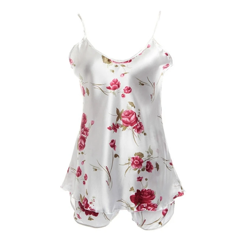 White Женская одежда для сна; пижамный комплект; блузка; рубашка+ короткие штаны - Цвет: White