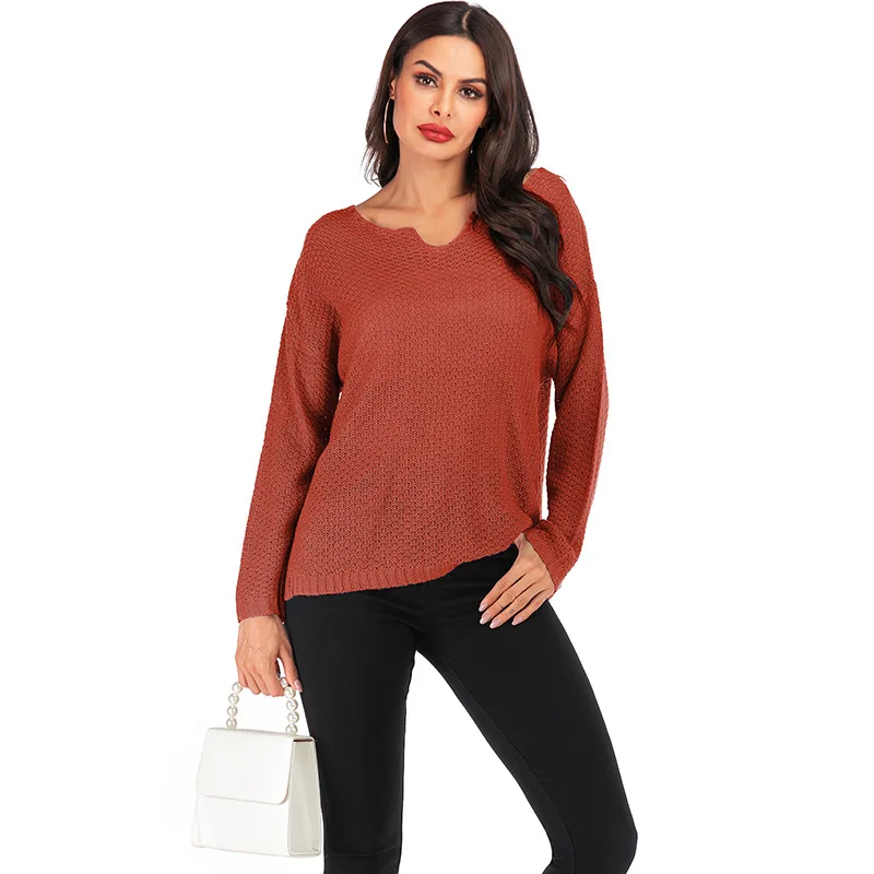 

New Plus Size Spring Autumn Women Sweater Fashion V-Neck Casual Loose Solid Thin Knitted Sweater For Women Larger Pullovers