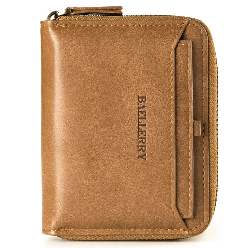 brown vertical Baellerry маленький бумажник для мужчин женский держатель карт молнии кошельки мужской партмоне мужские портмане женские портмоне мужское кашелек мужской кошелек для монет кошелёк женский короткий барсетка кашельки - Цвет: brown vertical