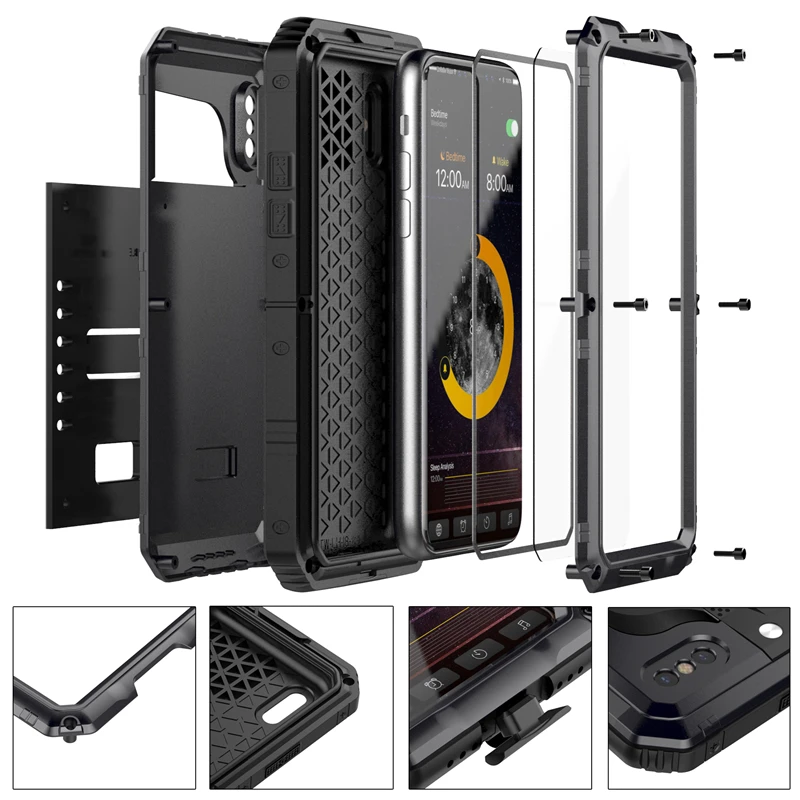

Металлический алюминиевый водонепроницаемый чехол для телефона iPhone XR X 6 6 S 7 8 Plus XS Max противоударный пылезащитный сверх