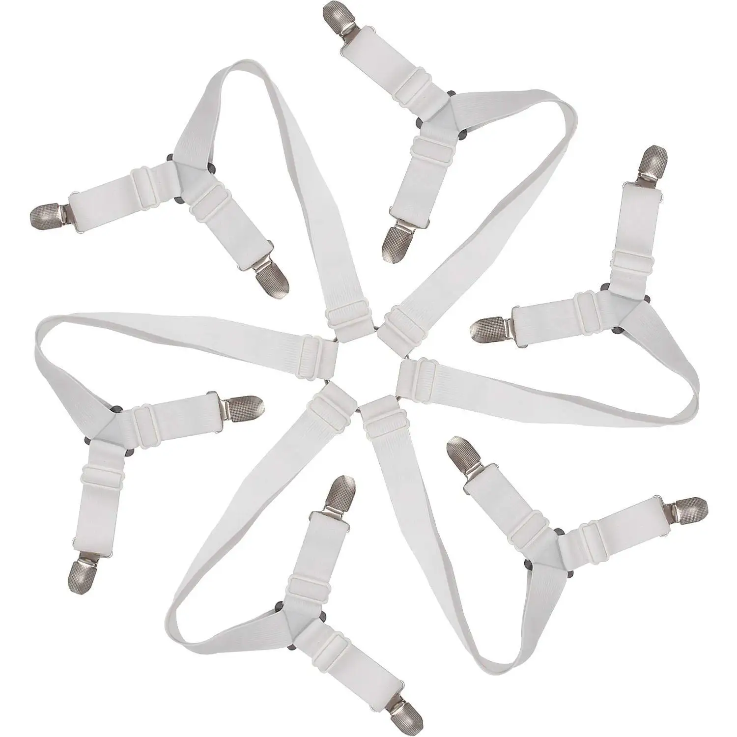 Bed Sheet Clips Grippers Fasteners 3 Way 6 Sides Suspenders Elastic Holders Mattress Straps - Adjustable Fitte | Дом и сад