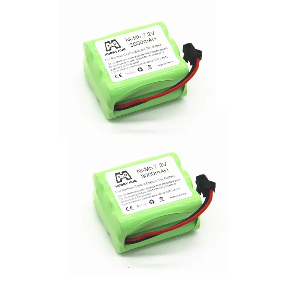2PCS Ni-MH 3000 mAH 7,2 v AA Аккумуляторная батарея для радиоуправляемого автомобиля Telerobot лодки Танк Игрушечная модель инструментов 7,2 v 3000 mAH электрические игрушки nimh - Цвет: 2PCS