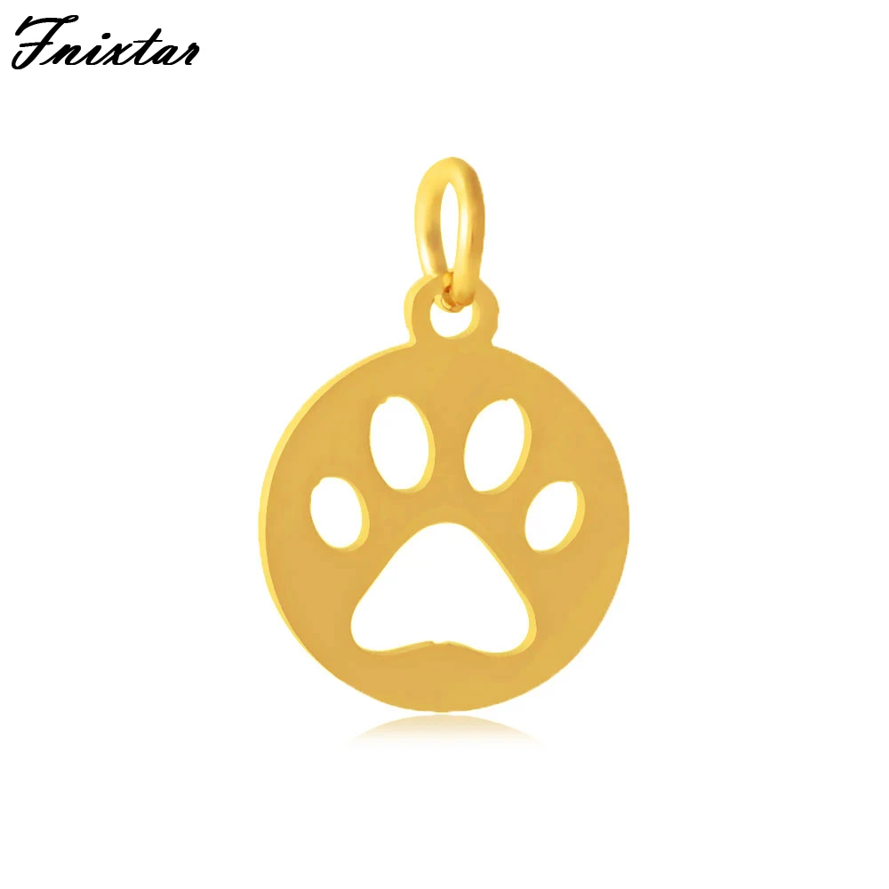 

Fnixtar никогда не выцветает Золото Цвет Нержавеющая сталь животных амулеты для женщин ювелирных изделий Мини Талисман Круглый Шарм 10 шт./лот