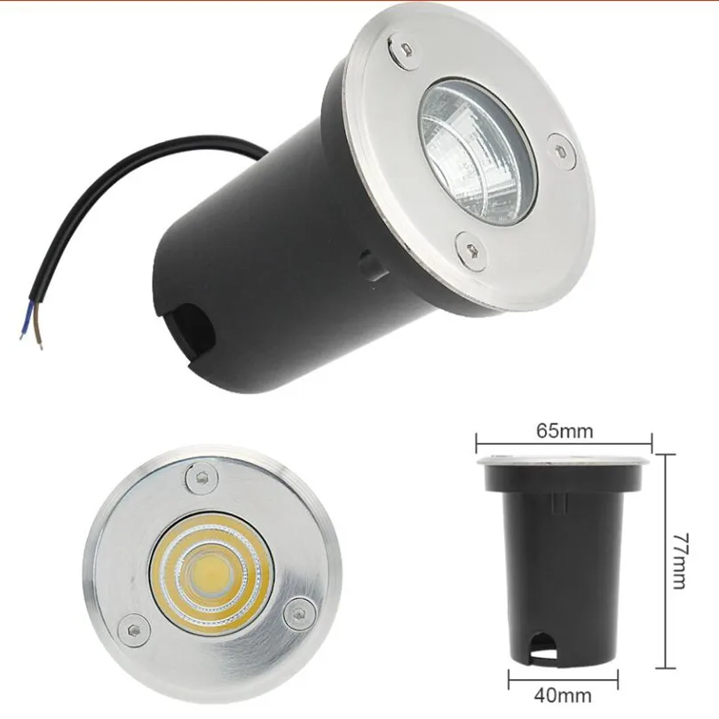 Водонепроницаемый 3 Вт 5 COB LED подземный свет IP68 наружное освещение для сада двора